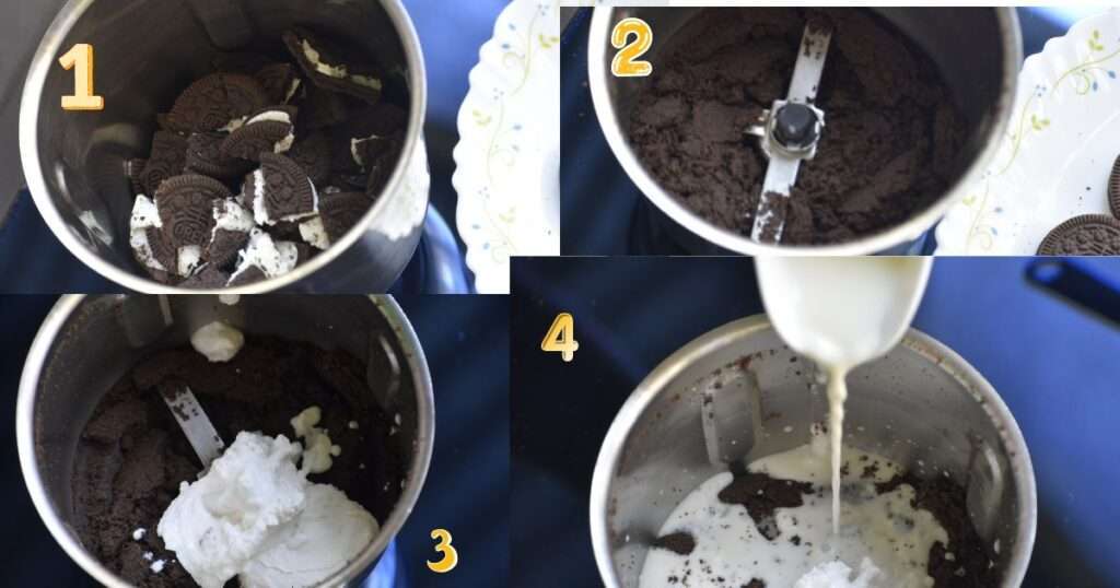 process of making oreo milkshake